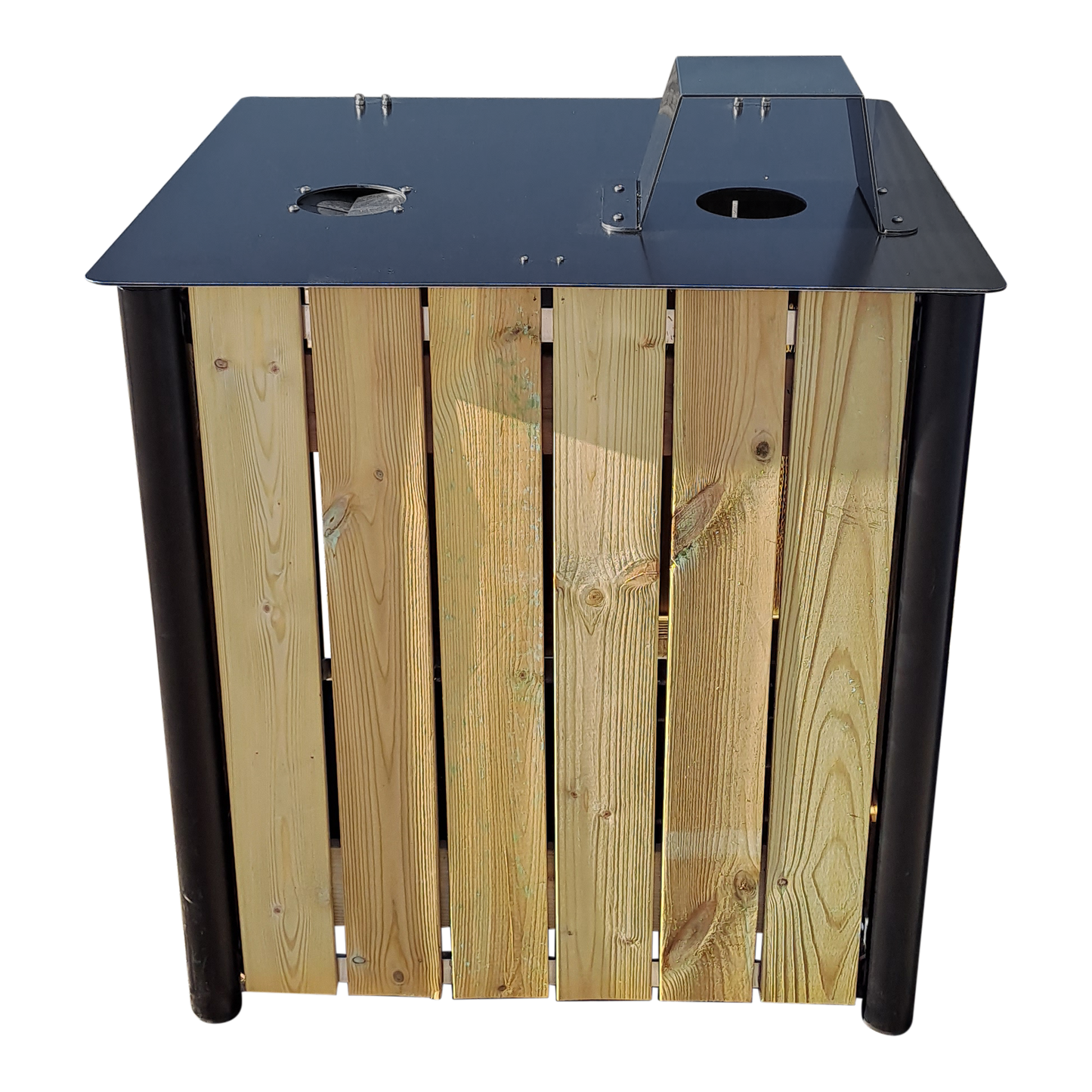 Waste rack with source sorting, 4 divisions