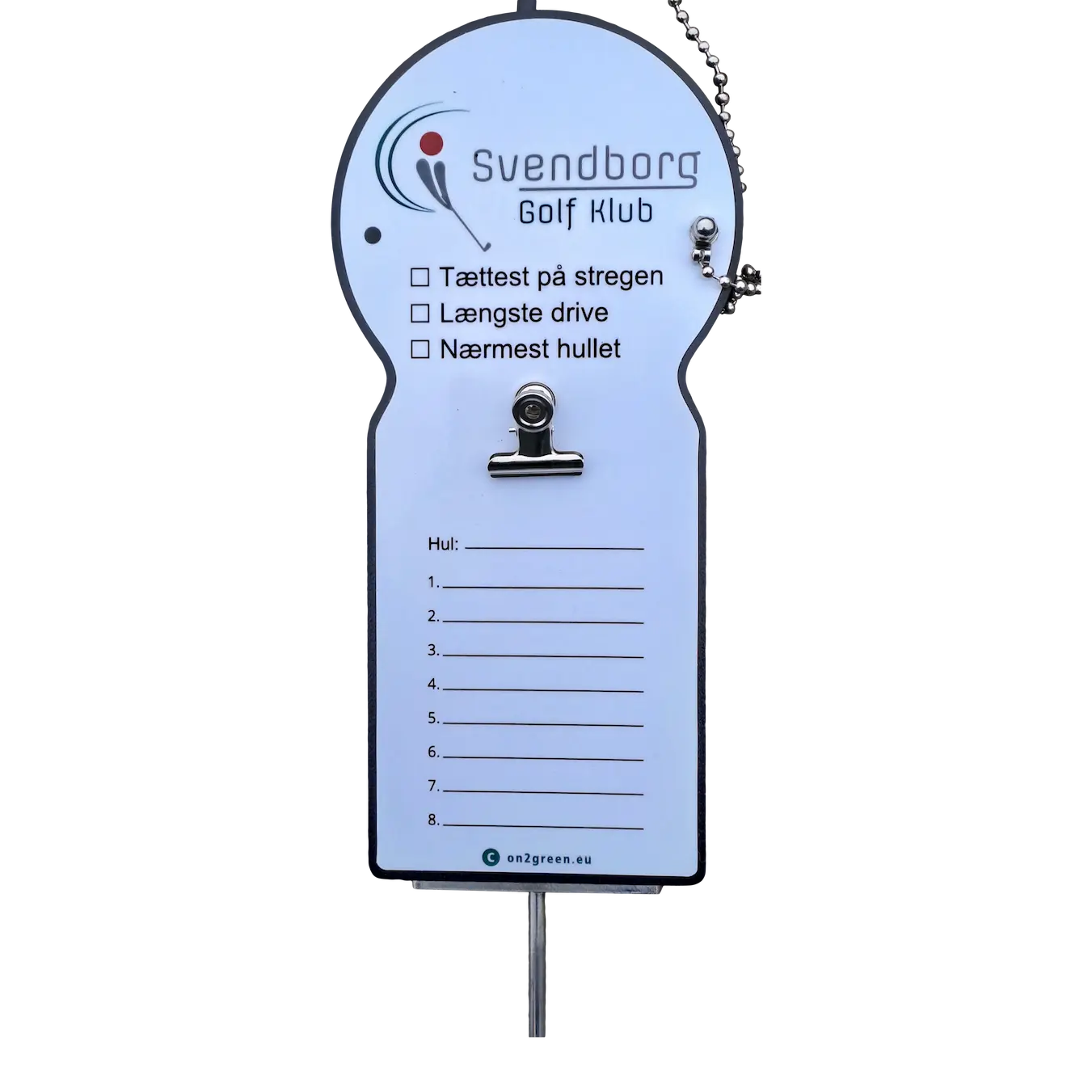 Nærmest hullet skilt uden måle bånd