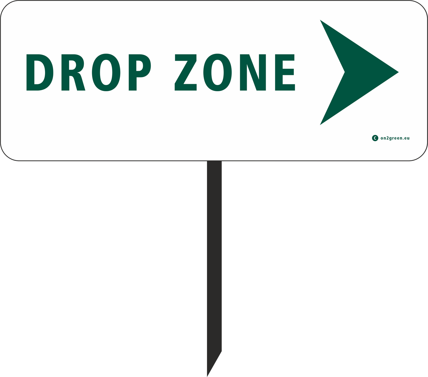 Golfskilt: Dropzone + Pil til højre