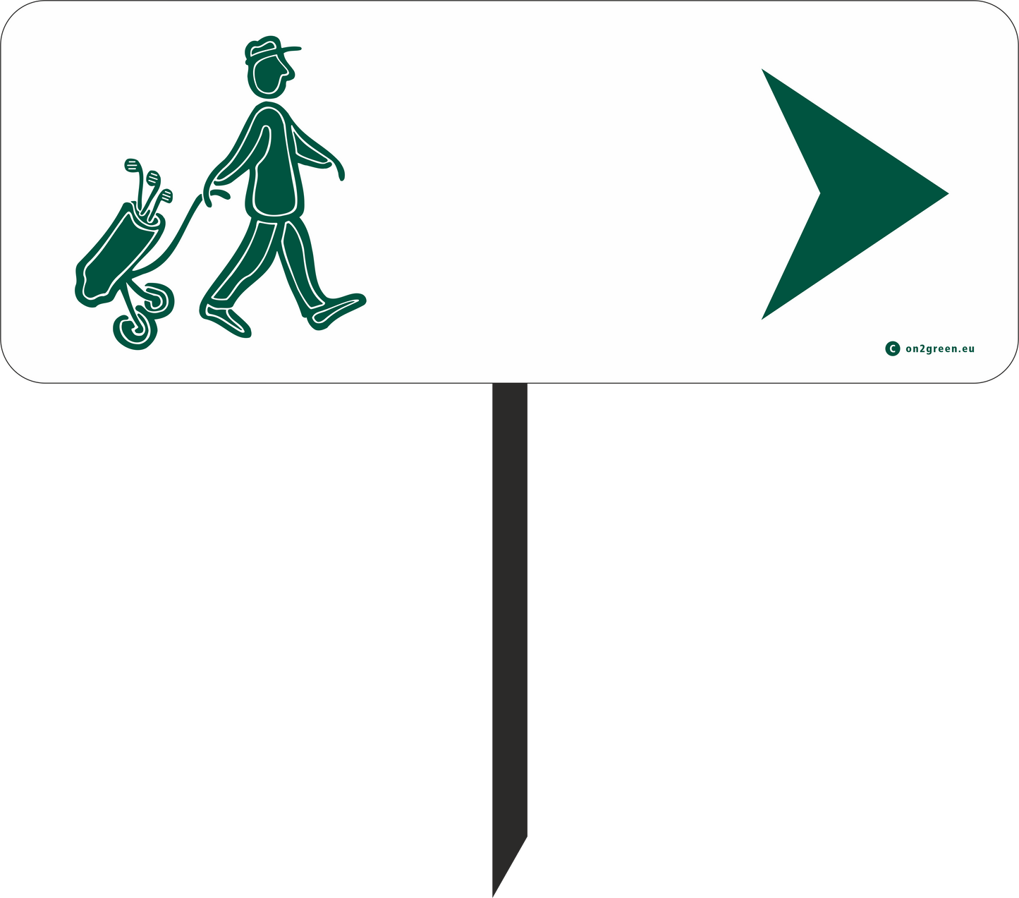 Golfskilt: Mand + Pil til højre