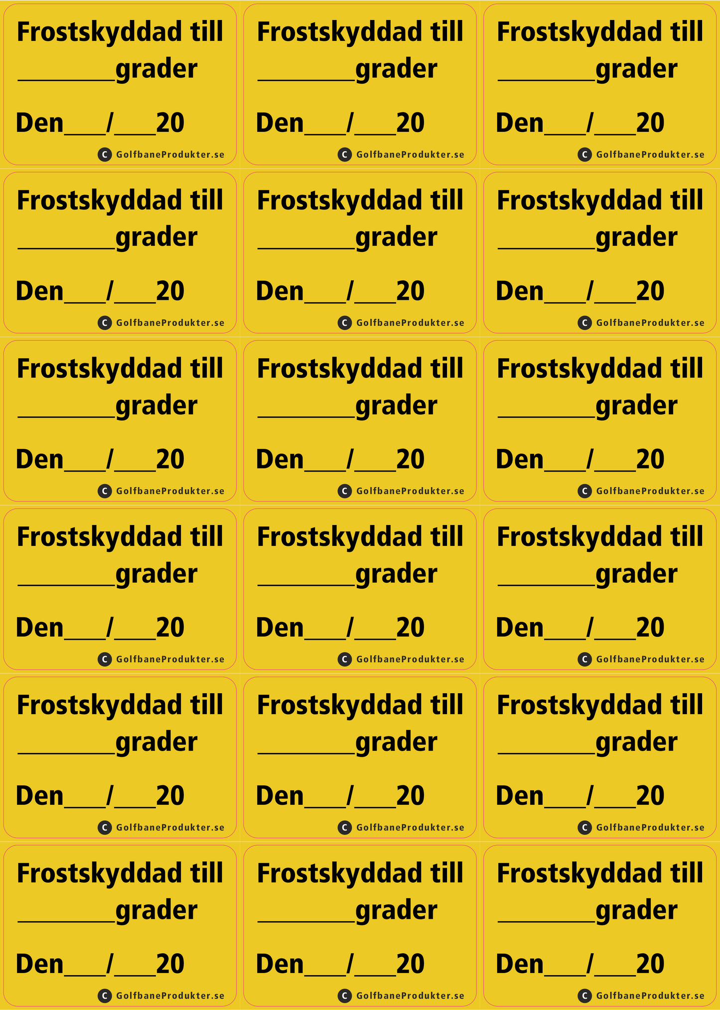 Klistemærke: "Frostsikkert til…"