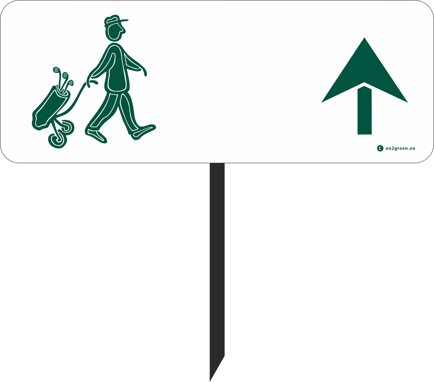 Golf sign: Man + arrow up