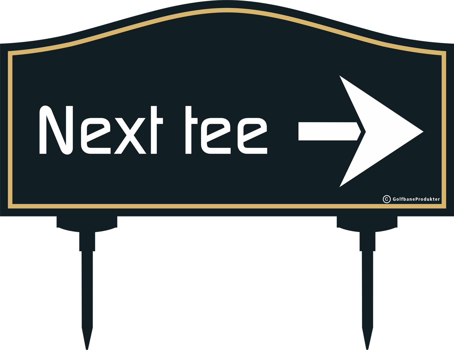 Golf Sign: NEXT TEE - right arrow
