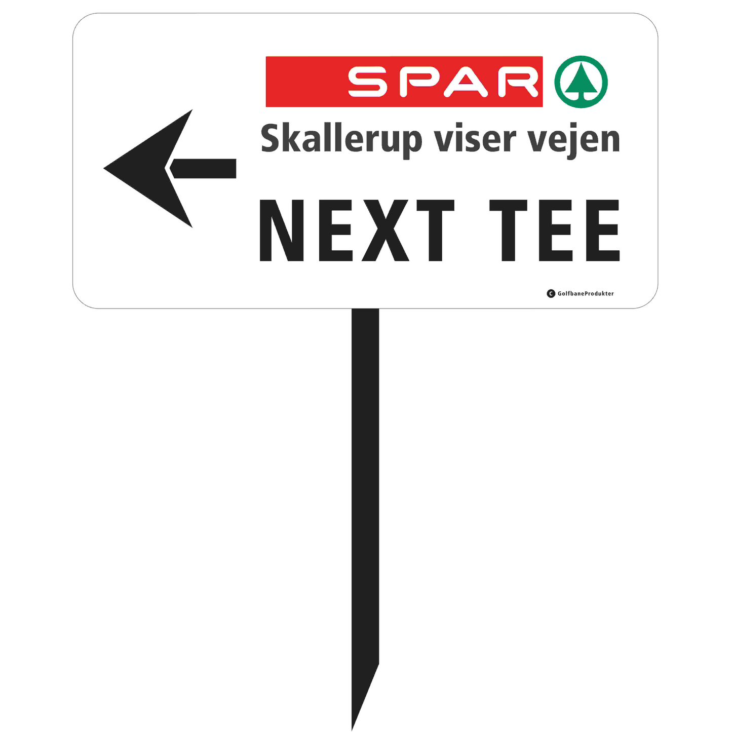 Golfskilt egen tekst og evt logo