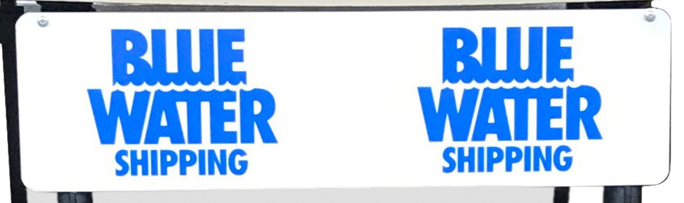 Sign plate with print to the back of a golf cart