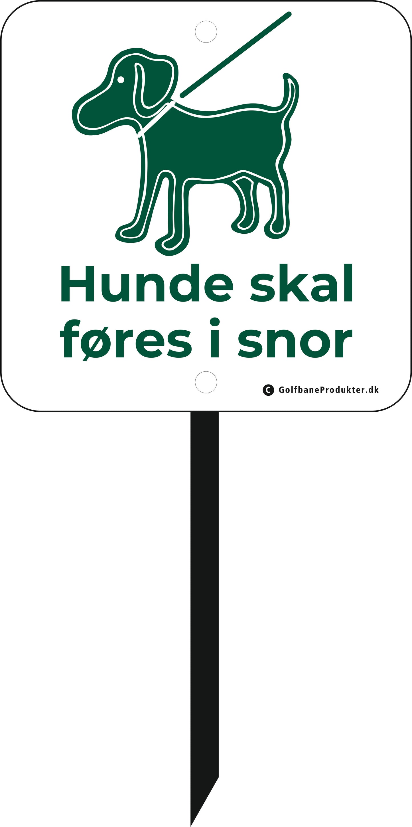 Golf Sign: Dogs must be on a leash + text