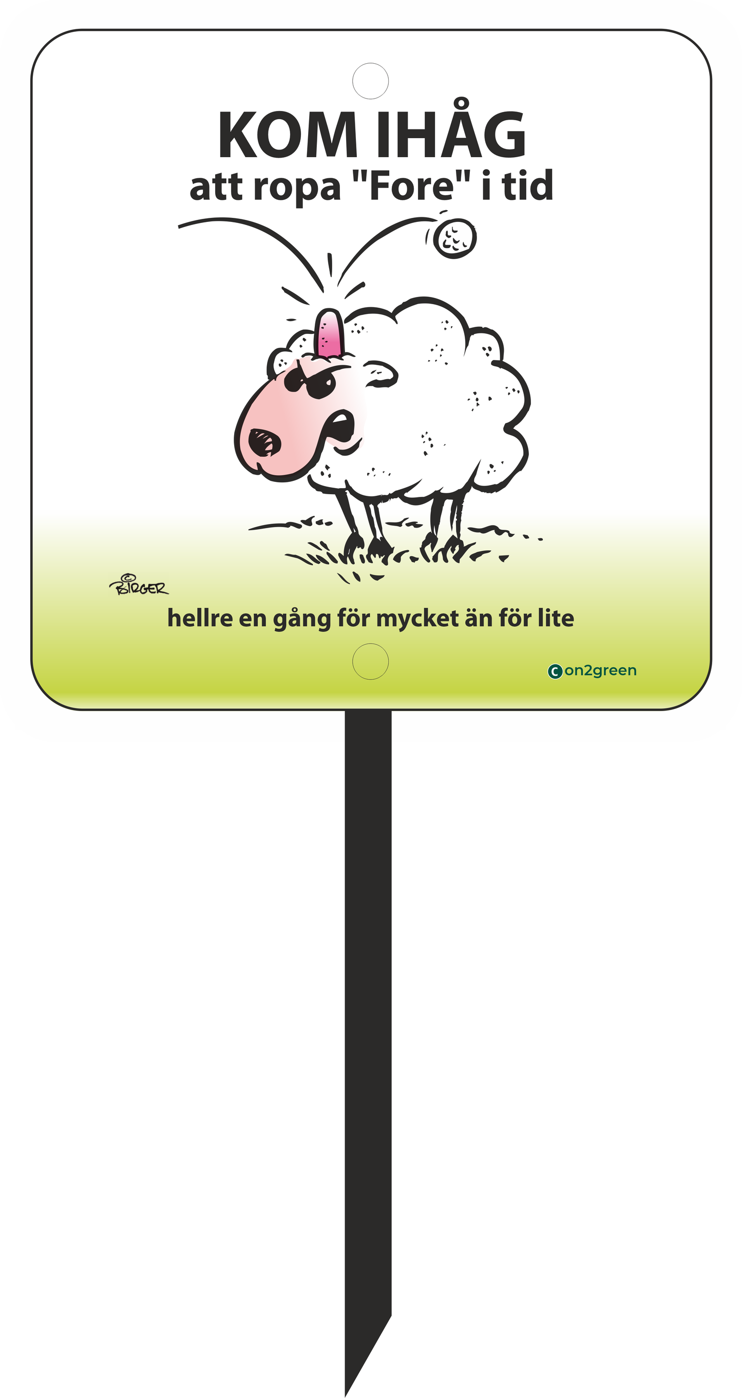 Golfskilt: Husk at råbe Fore