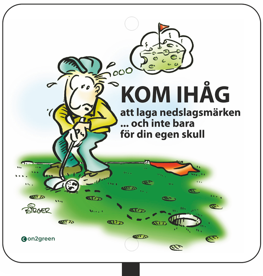 Golfskilt: Husk ret nedslagsmærker