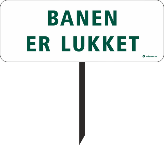 Golfskilt: Banen er lukket