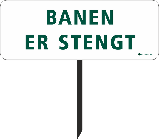 Golfskilt: Banen er lukket