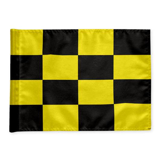 Golfflag ternet, sort/gul, 200 gram flagdug