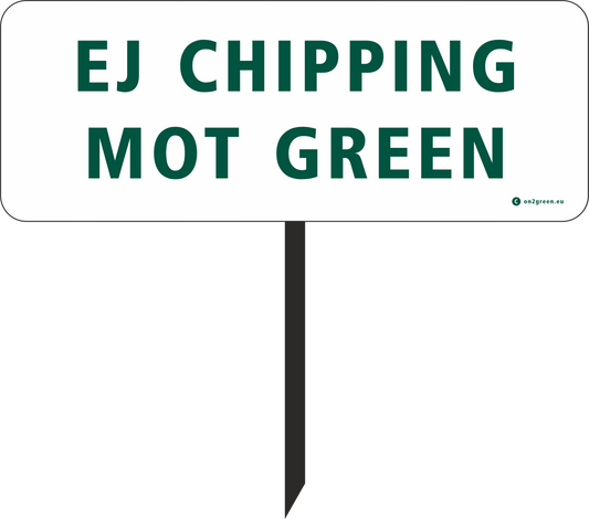 Golfskilt: Ingen chipping mod greenen