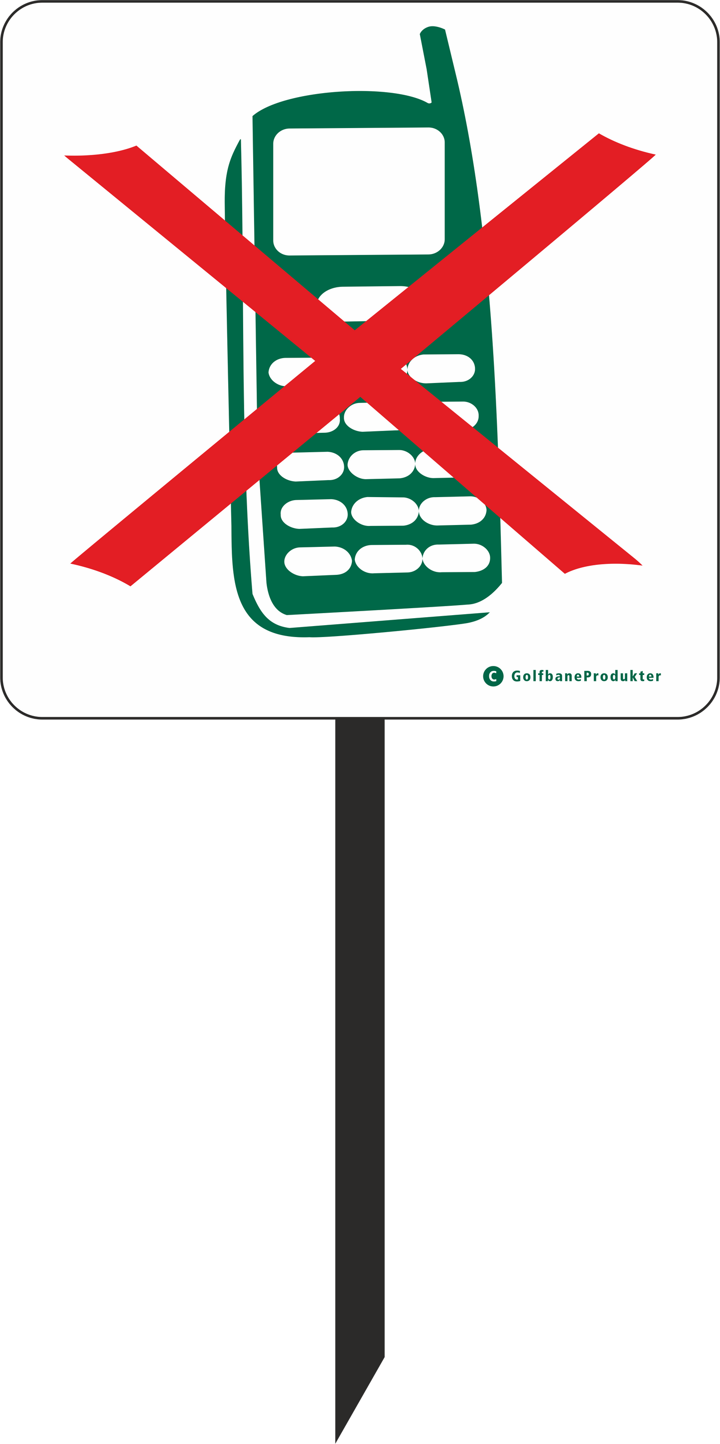 Golf Sign: NO CELL PHONES
