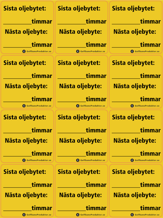 Sticker: "Last Oil Change..."