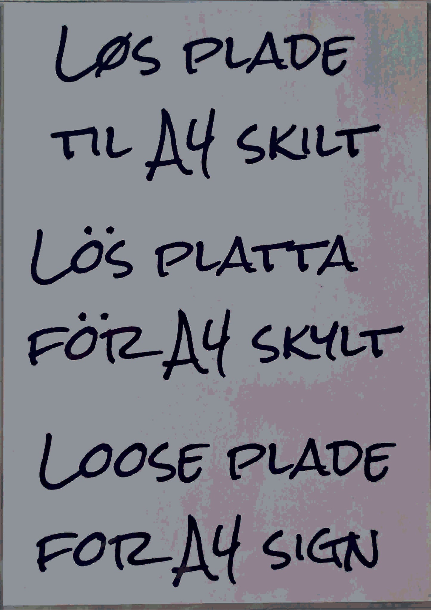 Plastiklomme til A4 infoskilt