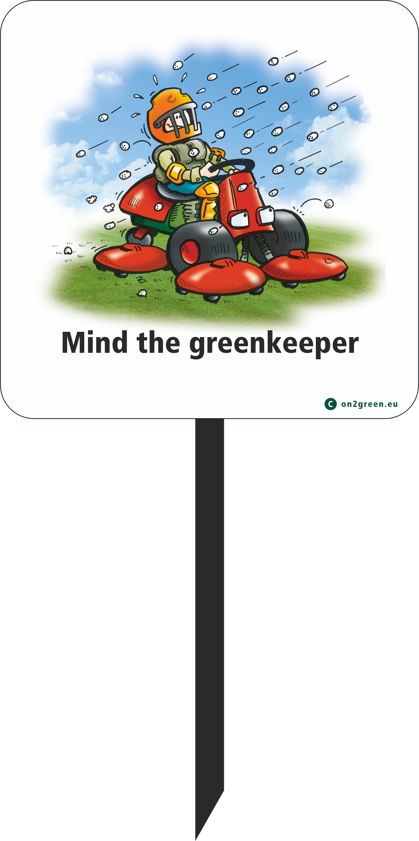 EN: Golfskilt: Pas på din greenkeeper