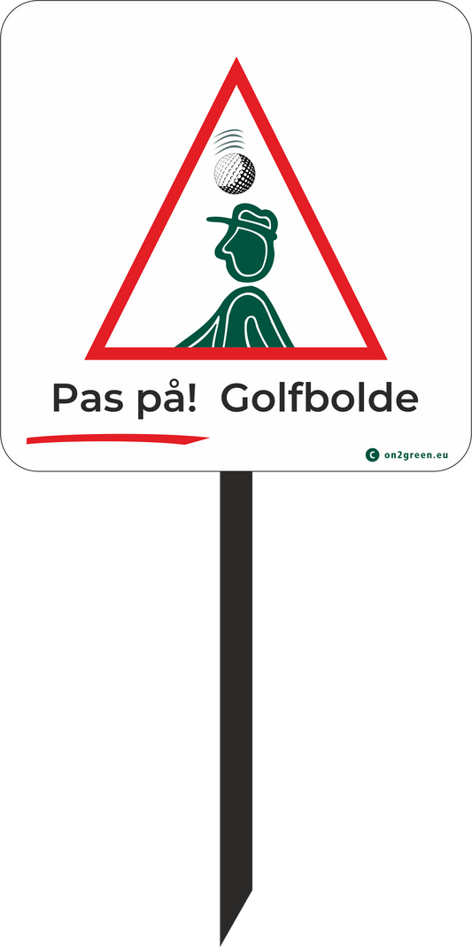 Golfskilt: Se op for golfbolde!