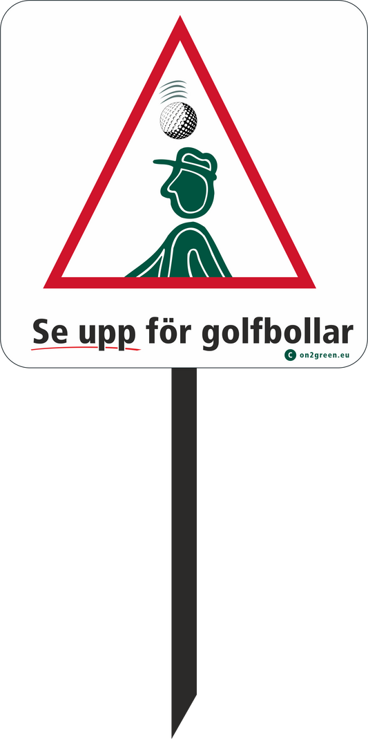 SE: Golfskilt: Pas på golfbolde