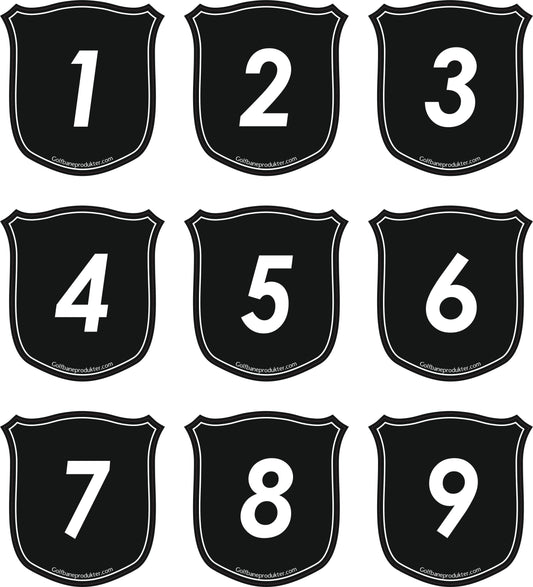 Stickers 1-9 for Crest putting green Flag