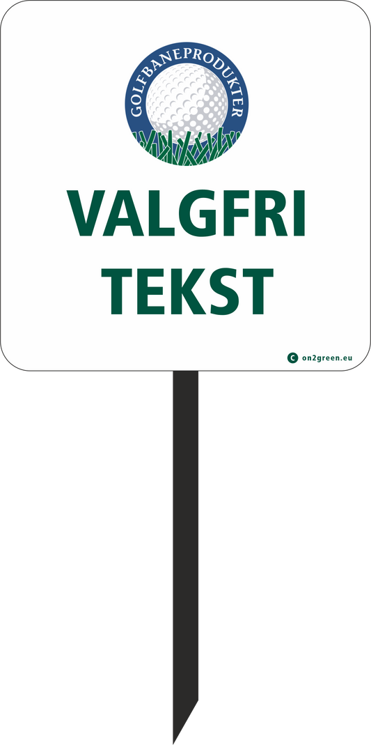 Golfskilt egen tekst og evt logo