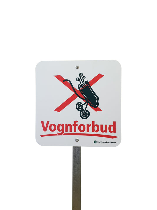 Golfskilt: Vognforbud + symbol