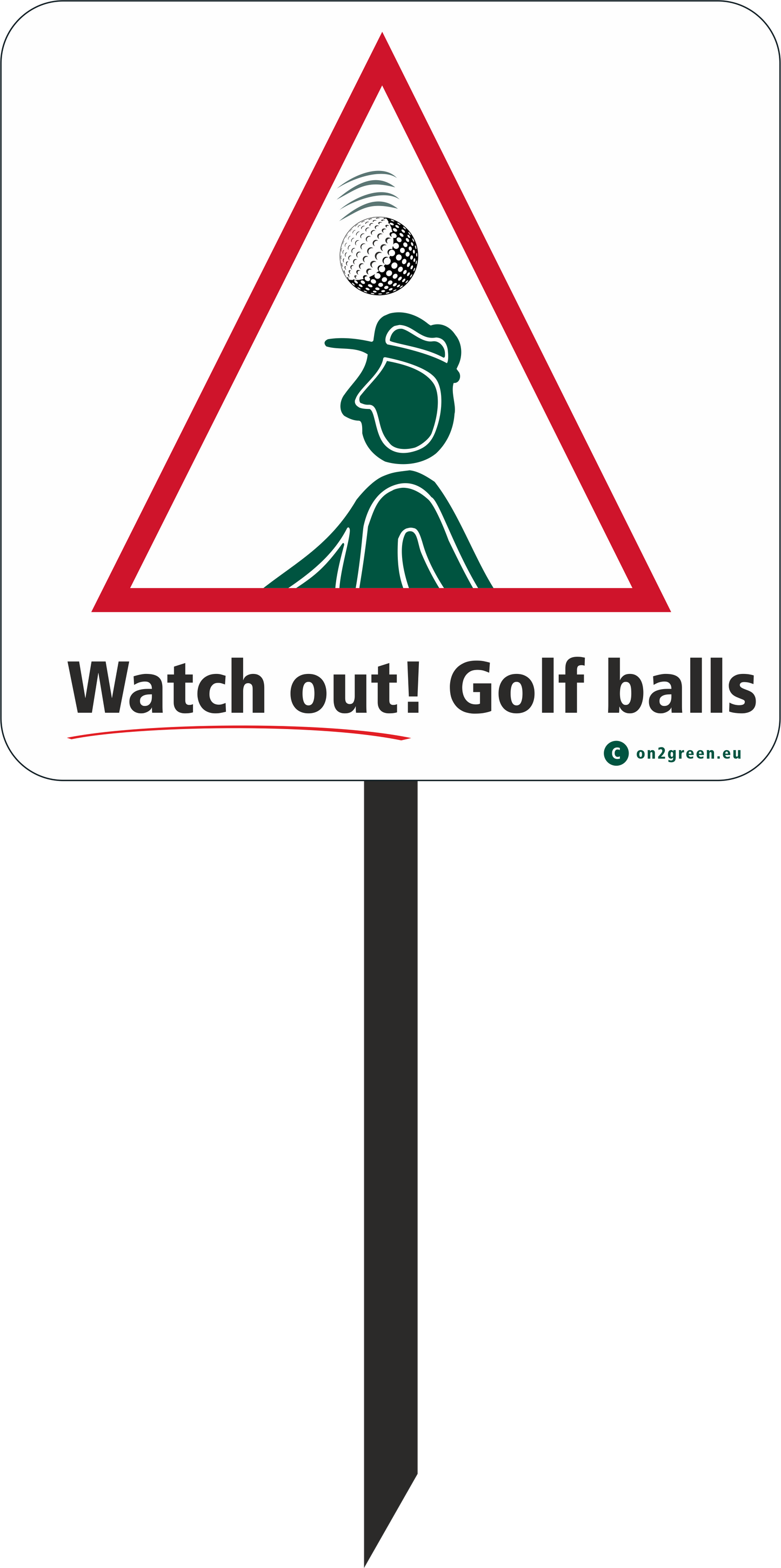 Golf sign: Watch out golf balls