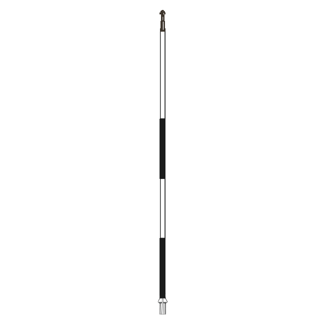 Flagstick 7.5' white with 2 black stripes
