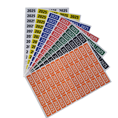Year labels as stickers