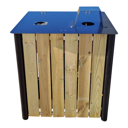 Affaldsstativ med kildesortering, 2 ruminddelinger