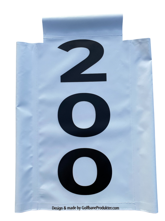 Driving Range Sign 200 m, white vertical