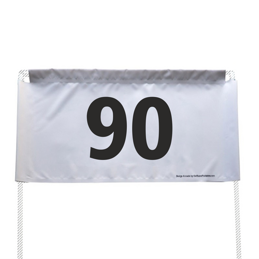 Driving Range Sign 90 m, white