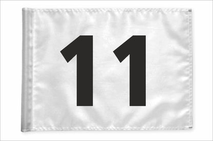 Stykvis golfflag, hvid, nummer 11