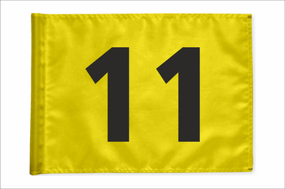 Stykvis golfflag, gul, nummer 11