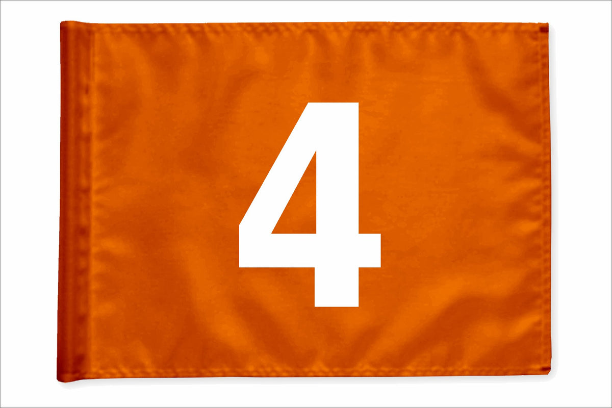 Stykvis golfflag, orange, nummer 4