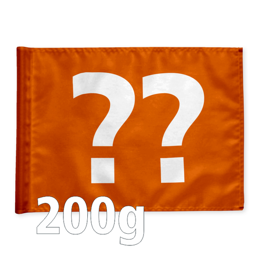 Stykvis Golf Flag, orange, valgfri nummer, 200 gram