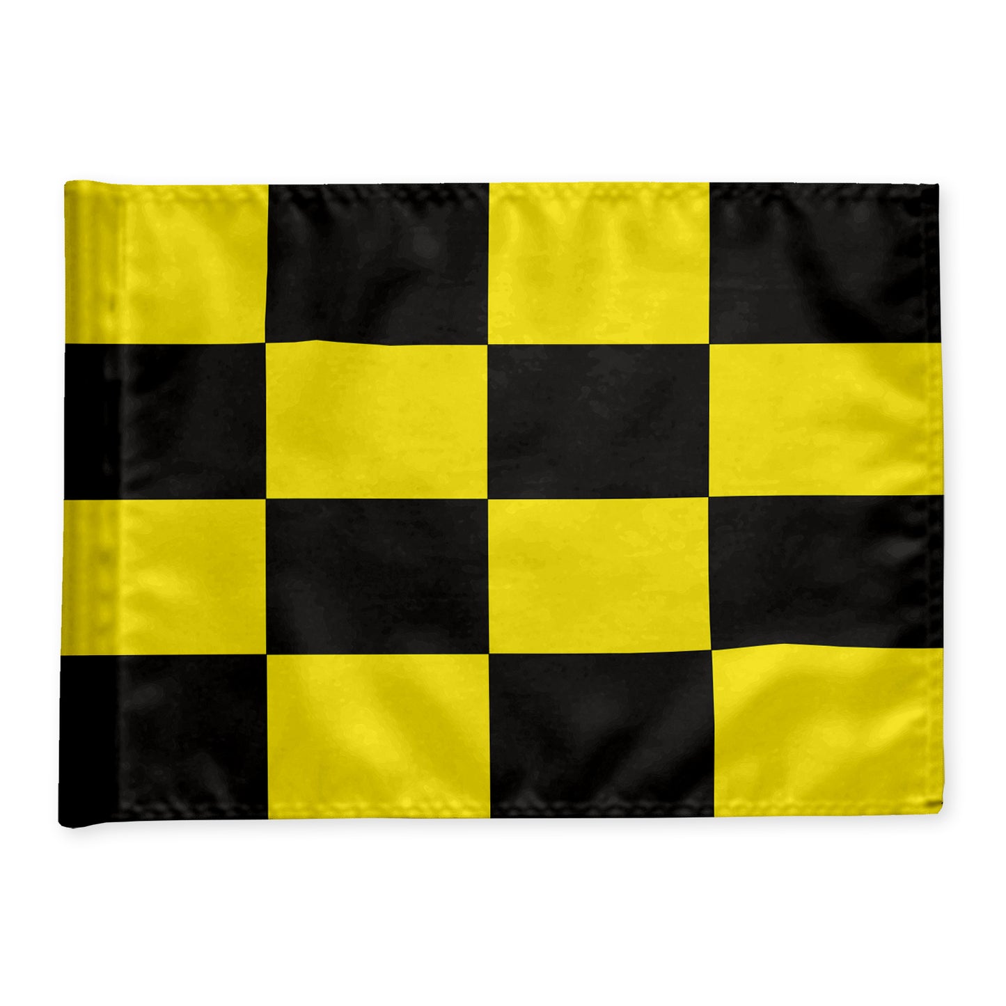 Golf flag checkered, black/yellow, 200 gram fabric