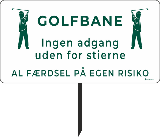 Golfskilt: Ingen adgang uden for stierne