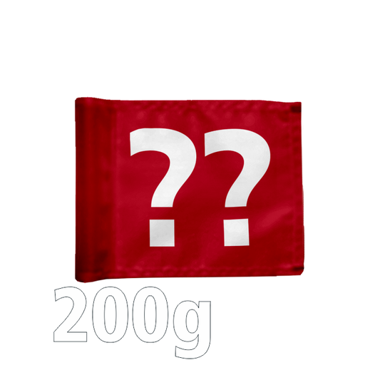 Single puttinggreen flag, double-sided, red, optional hole number, 200 gram