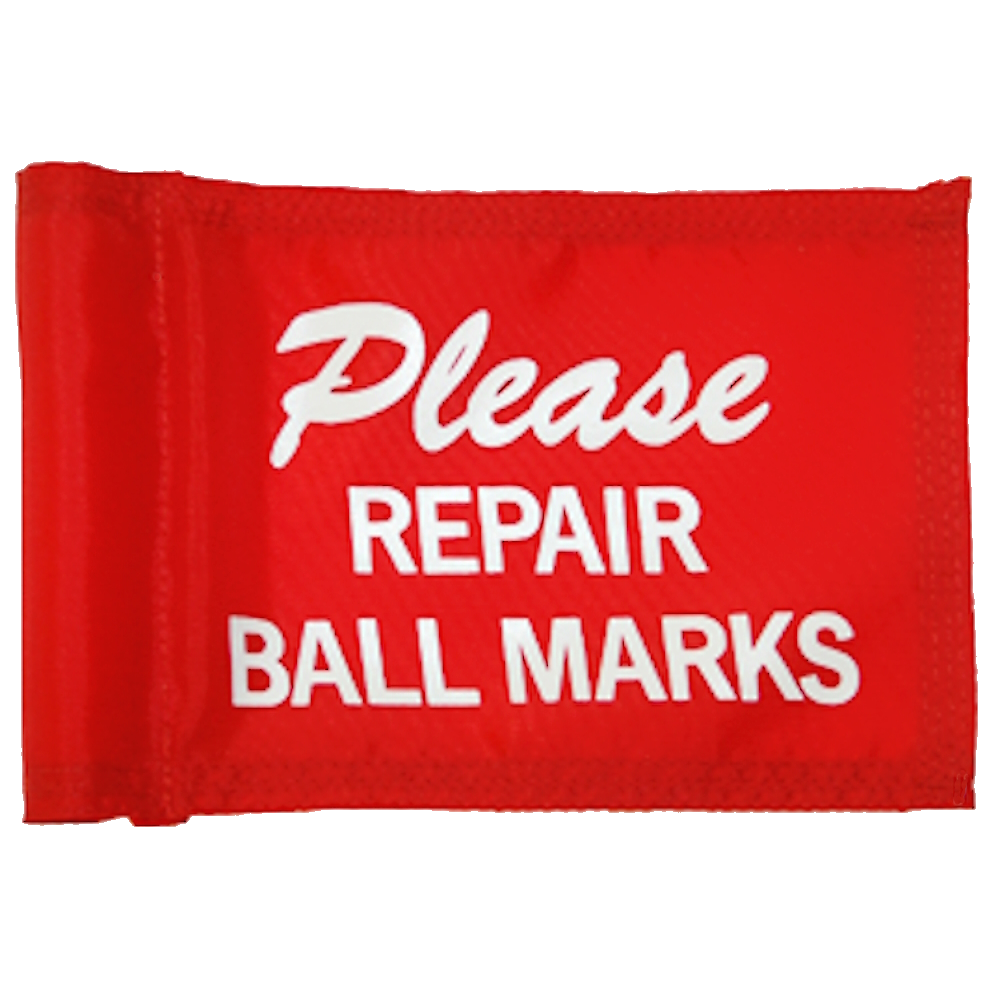 Placement flag, Red/White text, nylon