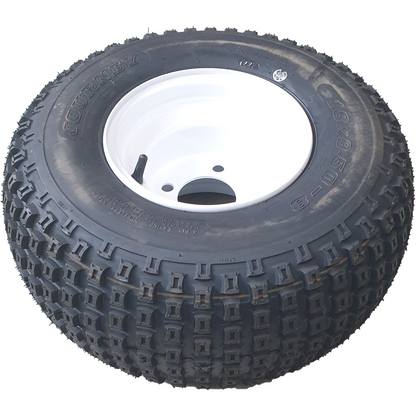 Tire on wheel rim (white)