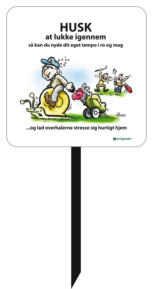 Golfskilt: Husk at lukke igennem