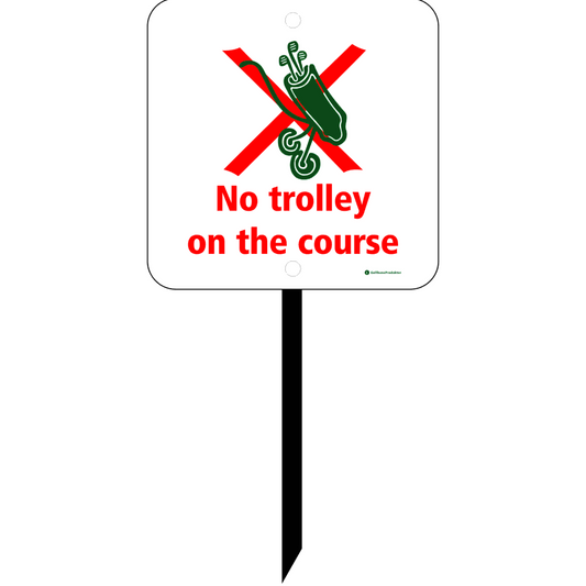 Golf sign: No trolley + symbol