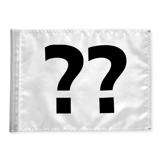 Single golf flag, white with optional hole number, 200 gram fabric