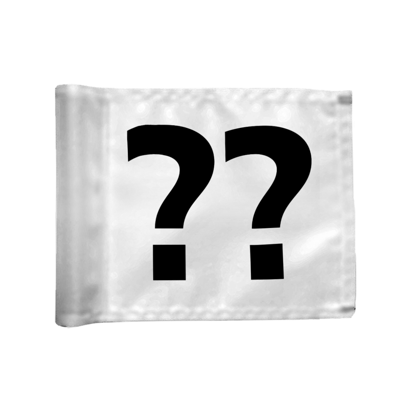 Single golf flag, white with optional hole number, 115 gram fabric