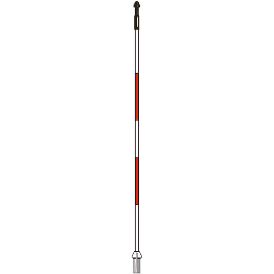 Flagstick 10' white with 2 red stripes