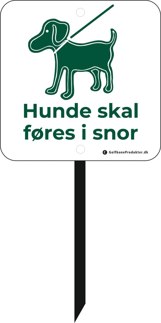 Golf Sign: Dogs must be on a leash + text